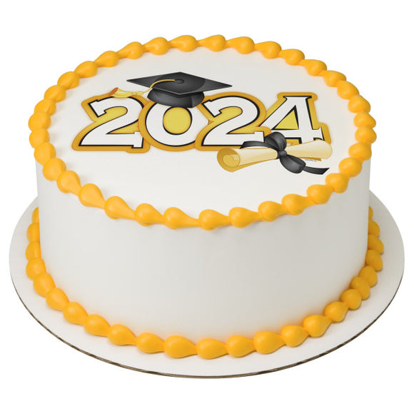 Traditional 2024 Grad PhotoCake® Edible Image® Graduation - EIC29021