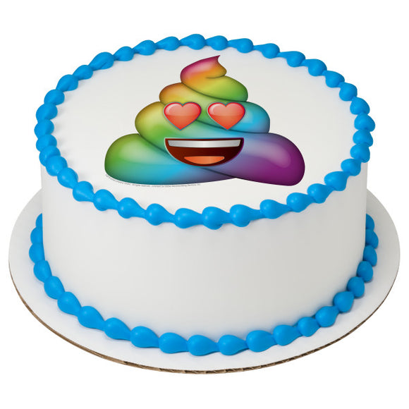 emoji™ Rainbow Love Poo PhotoCake® Edible Image® - EIC23040