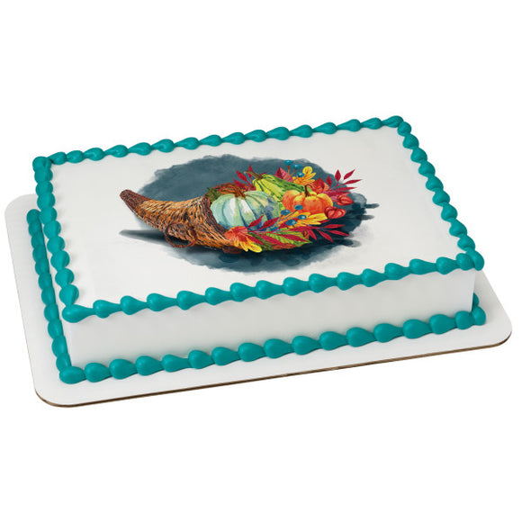 Watercolor Cornucopia PhotoCake® Edible Image® - EIC25719