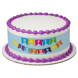 Happy Birthday Bunting Banner PhotoCake® Edible Image® Strips- EIC25761