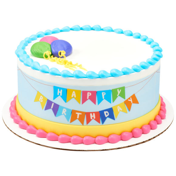 Happy Birthday Bunting Banner PhotoCake® Edible Image® Strips- EIC25761