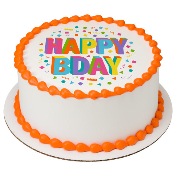 Happy Bday Birthday PhotoCake® Edible Image® - EIC25904