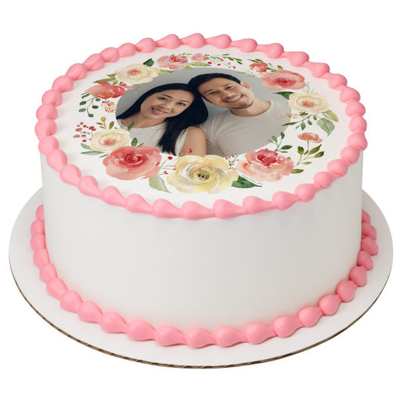 Floral Wreath PhotoCake® Edible Image® Frame - EIC26900