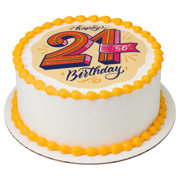 21st Birthday PhotoCake® Edible Image® - EIC26902