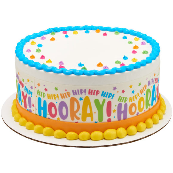 Hip Hip Hooray! PhotoCake® Edible Image® Strips - EIC26926