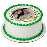 Leaves Geometric PhotoCake® Edible Image® Frame - EIC27077
