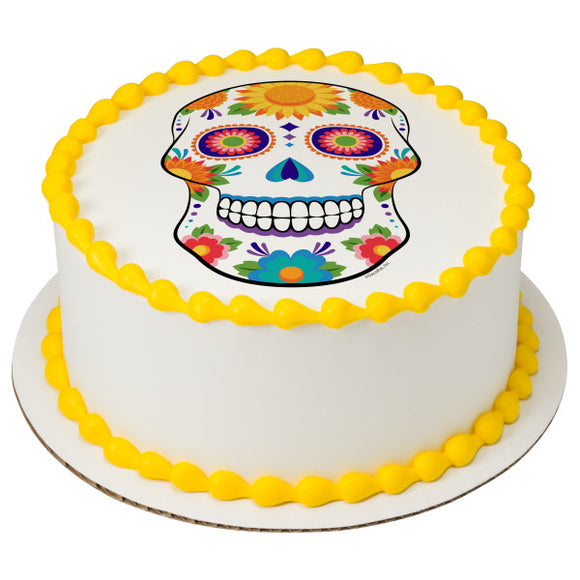 White Sugar Skull PhotoCake® Edible Image® - EIC27251