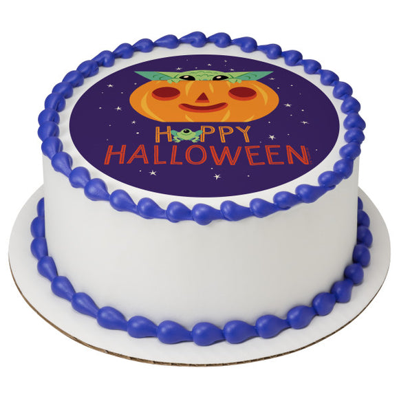 Star Wars™ The Mandalorian Grogu Happy Halloween PhotoCake® Edible Image® - EIC27805