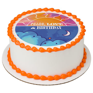 Peace, Love & Birthday PhotoCake® Edible Image® - EIC28562