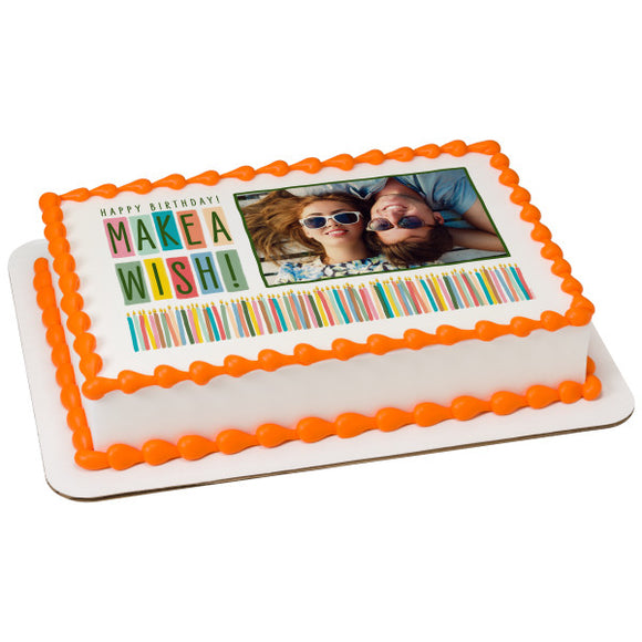 Make A Wish! PhotoCake® Edible Image® Frame - EIC28563