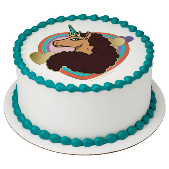 Afro Unicorn Divine PhotoCake® Edible Image® - EIC28721