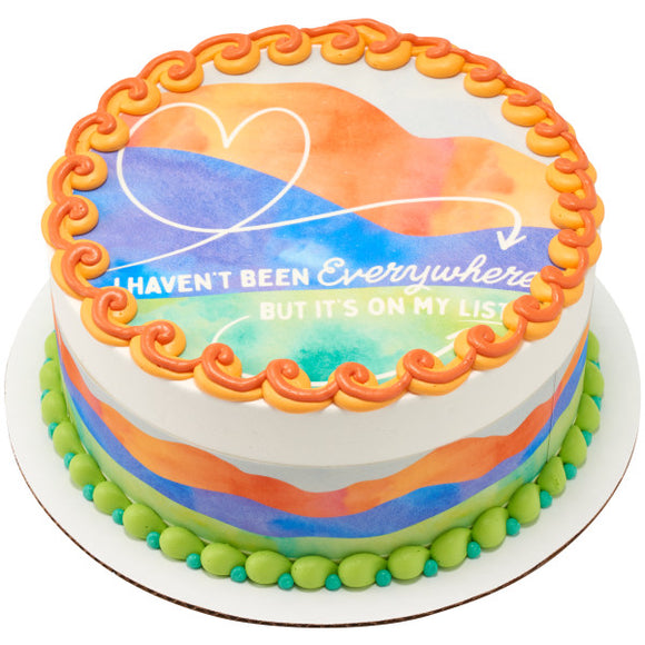 I Haven't Been Everywhere PhotoCake® Edible Image® Congratulations Graduation - EIC29266