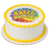 Tie Dye Groovy Birthday PhotoCake® Edible Image® - EIC442