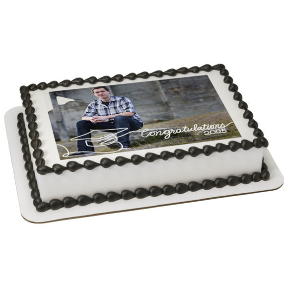 2025 Congratulations Graduation PhotoCake® Edible Image® Frame - EIC62505