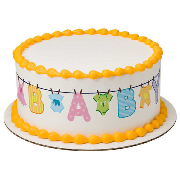 Baby Clothesline PhotoCake® Edible Image® Strips EIC19281