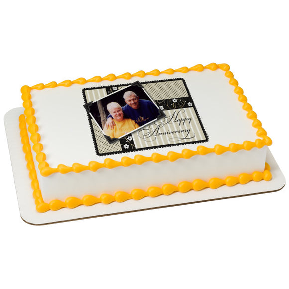 Anniversary Modern PhotoCake® Edible Image® Frame EIC19463