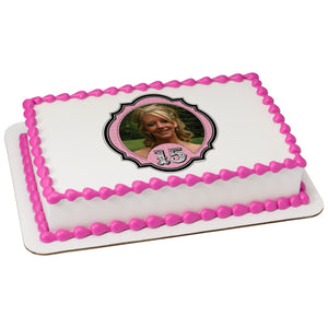 Fashionable 15 PhotoCake® Edible Image® Frame EIC19470