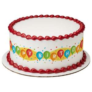 Happy Birthday Balloons PhotoCake® Edible Image® Strips EIC20001