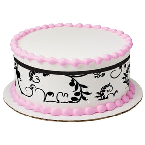 Black Scroll PhotoCake® Edible Image® Strips EIC20202