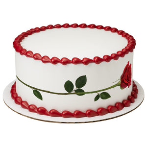 Stemmed Rose PhotoCake® Edible Image® Strips EIC21685