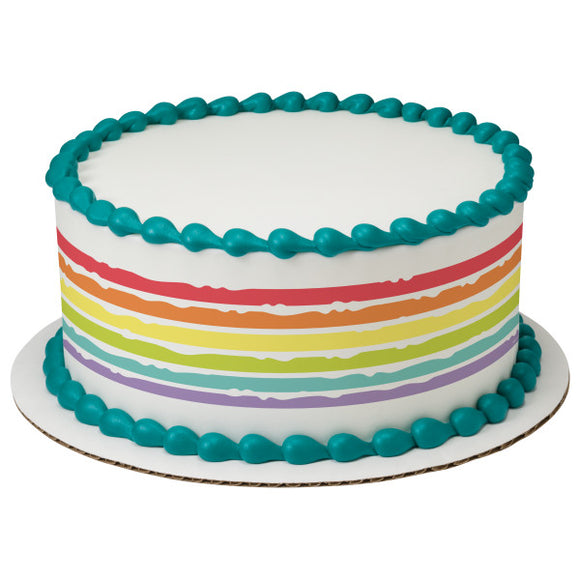 Pastel Rainbow PhotoCake® Edible Image® Strips EIC22548