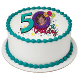 Happy 50th Birthday PhotoCake® Edible Image® Frame EIC22849