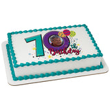 Happy 70th Birthday PhotoCake® Edible Image® Frame EIC22851