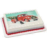 Classic Red Truck with Tree EIC24482