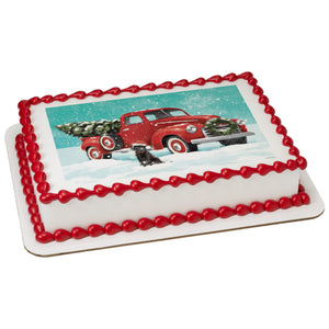 Classic Red Truck with Tree EIC24482