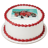 Classic Red Truck with Tree EIC24482