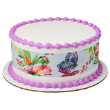 Watercolor Floral PhotoCake® Edible Image® Strips EIC25473