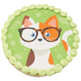Kitty Cat With Glasses PhotoCake® Edible Image® - EIC25752