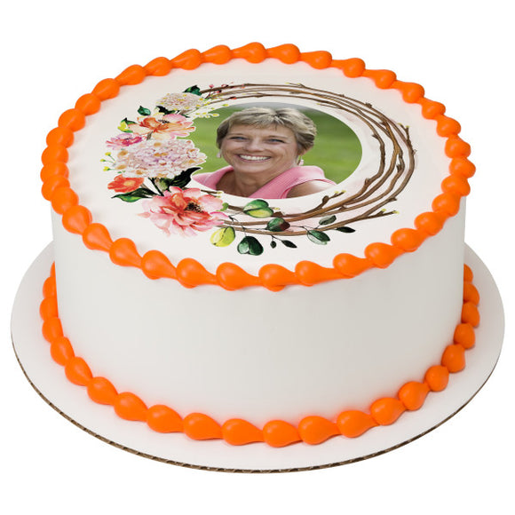 Springtime Wreath PhotoCake® Edible Image® Frame EIC26543