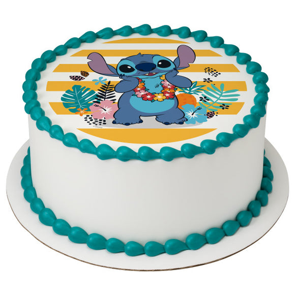 Disney Lilo and Stitch Edible Cake Topper Image - 8 inch Round