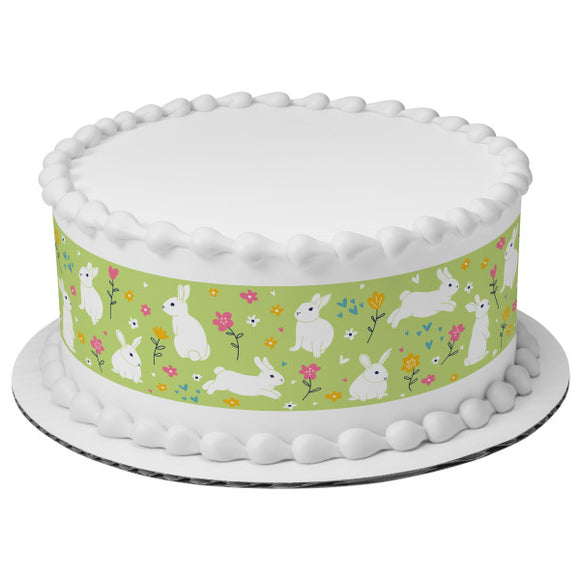 Nostalgic Easter Bunny Green PhotoCake® Edible Image® Strips EIC27770