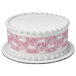 Nostalgic Easter Bunny Pink PhotoCake® Edible Image® Strips EIC27811