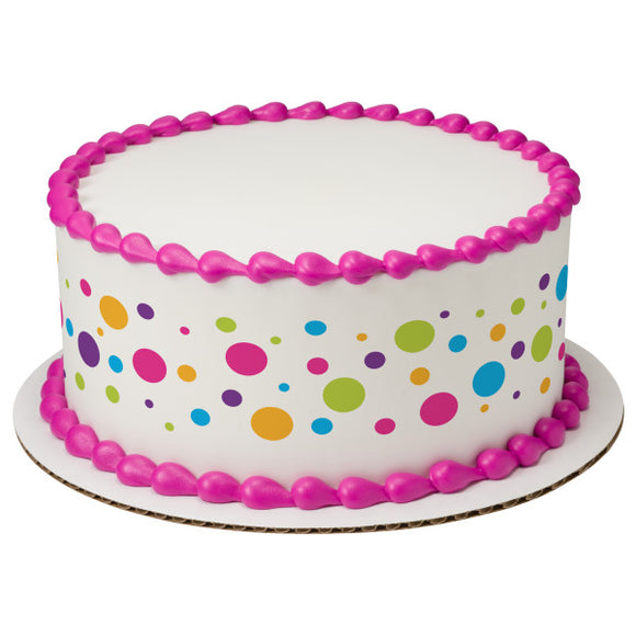 Happy Variety Dots PhotoCake® Edible Image® Strips EIC279
