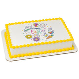 Hoppy Easter Doodle Bunny PhotoCake® Edible Image® EIC28416