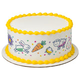 Hoppy Easter Doodle Bunny PhotoCake® Edible Image® Strips EIC28424