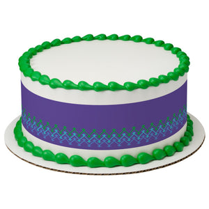 Purple with Green Pattern  PhotoCake® Edible Image® Strips - EIC28586