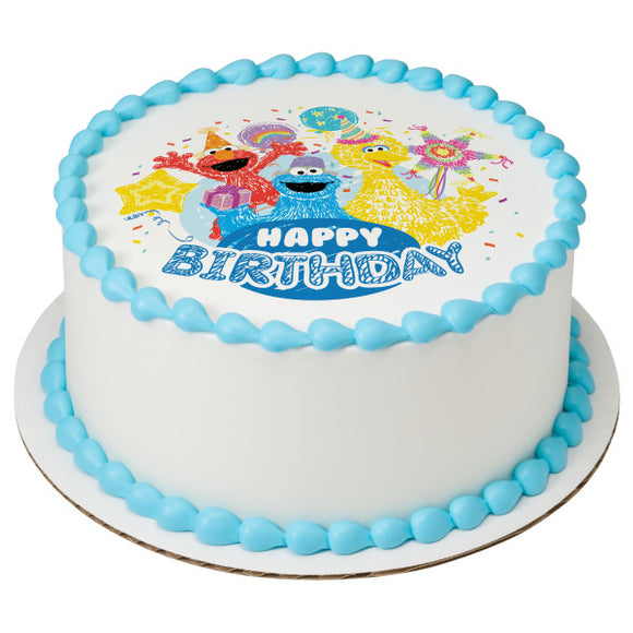 Sesame Street® Happy Birthday PhotoCake® Edible Image®- EIC28737