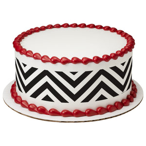 Black & White Chevron PhotoCake® Edible Image® Strips EIC484