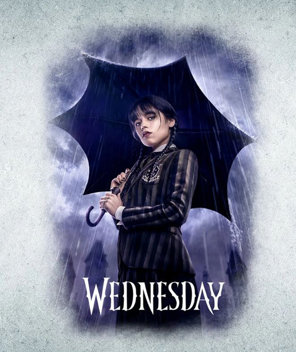Wednesday Adams with Umbrella - Edible Image Cake Topper - We1