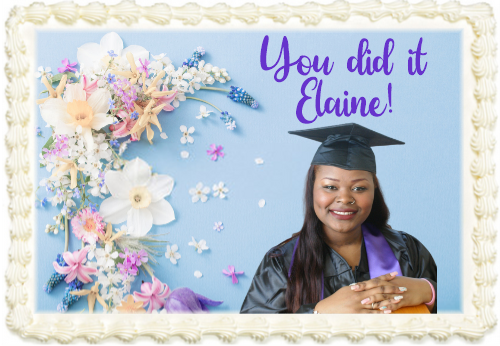 You Did It! Floral Grad Cake