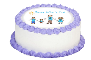 Father's Day - Personalized with Your Child's Drawing (For Round or Rectangle Cake)