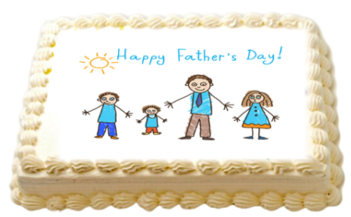 Father's Day - Personalized with Your Child's Drawing (For Round or Rectangle Cake)